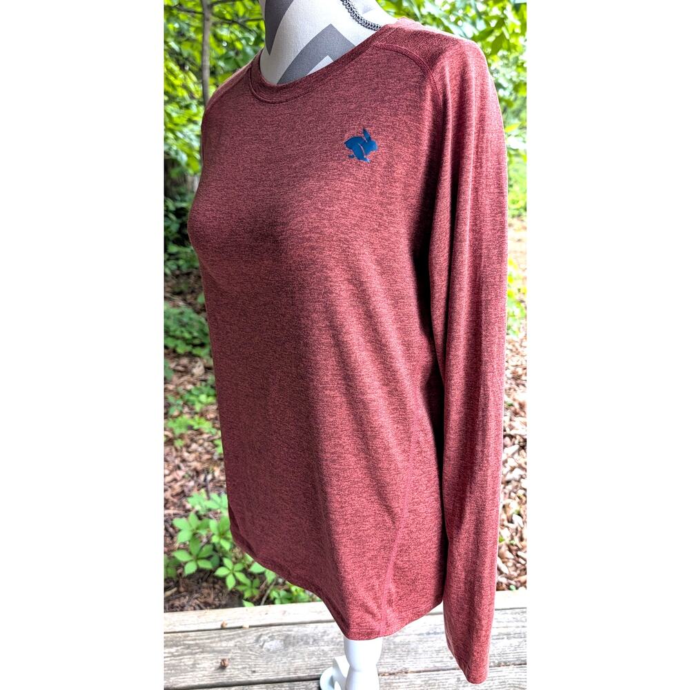 Rabbit Running Men's Small Rust Red Heather Long Sleeve Performance Shirt - Picture 10 of 10